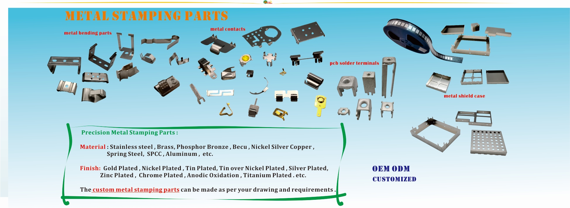 Precision metal stamping parts manufactured by MUSEL Hardware