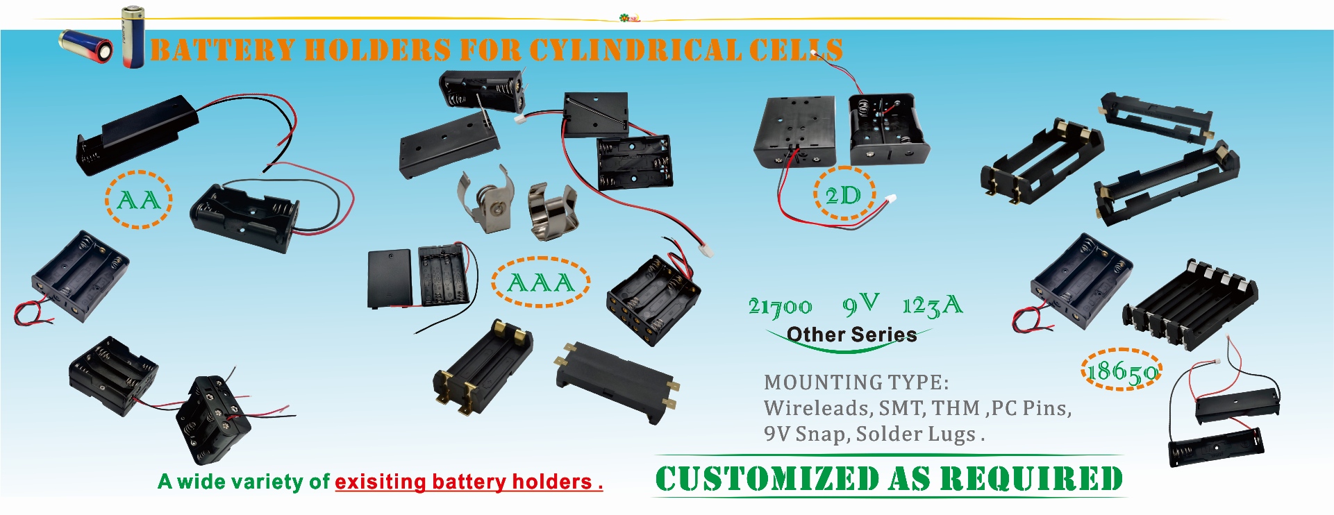 Plastic battery boxes and plastic battery housings for electronic projects